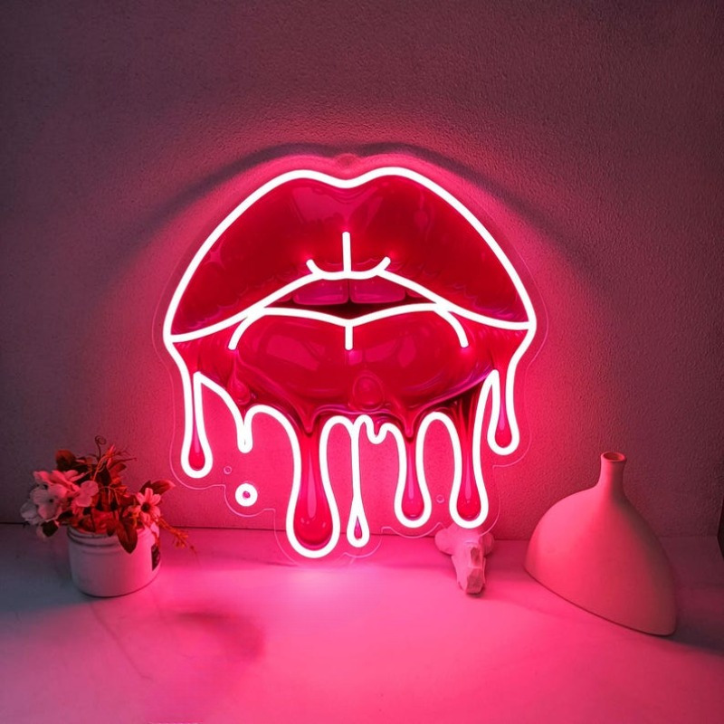Commercial Uv Printing - Eriyen Dudaklar UV Baskılı Neon Burcu