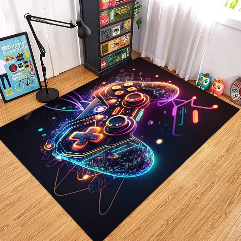Commercial Printing & Graphics - Neon Işıltılı Oyun Kumandası Halısı Renkli
