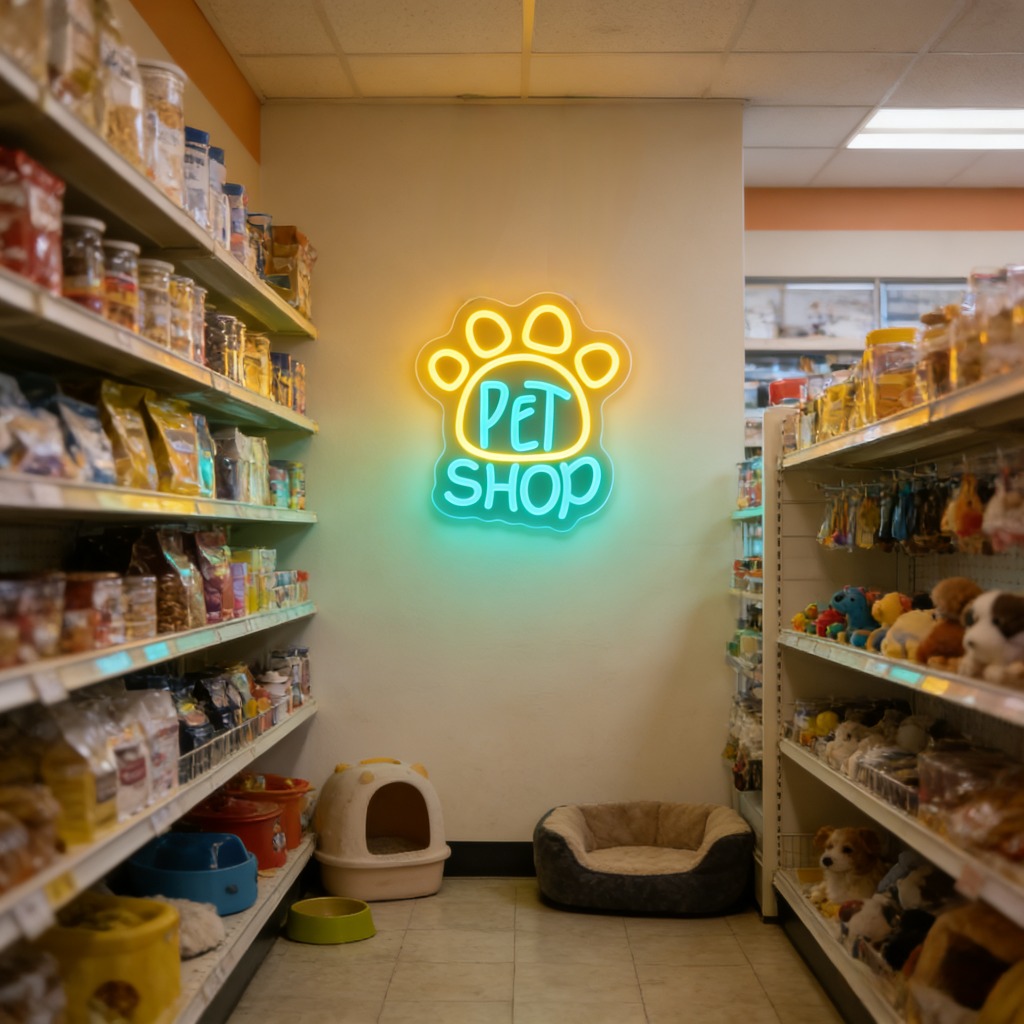 Evcil Hayvan Dükkanı Neon Tabe - Commercial Window Printing incelemesi ve fiyatı